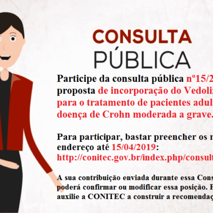 CONITEC abre Consulta Pública, PARTICIPE até 15/04/19!