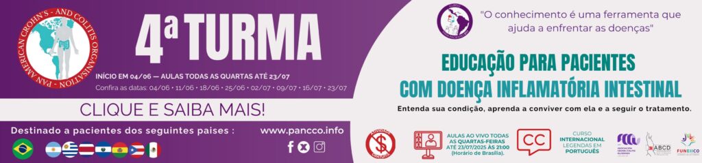 Curso de educação para pacientes com Doenças Inflamatórias Intestinais.